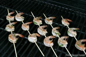 Grilled Garlic Shrimp on Skewers