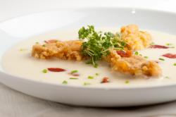 potato soup fried oysters