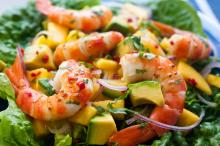 Mango or Peach Salad with Shrimp Mango or Peach Salad with Shrimp