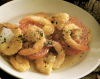 Sautéed Shrimp with Fried Garlic and Baked Tomato