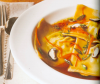 Shrimp Ravioli in Andouille Broth